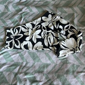Floral One-Shoulder Top in Black and White
